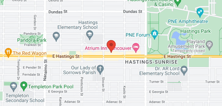 map of 304 2741 E HASTINGS STREET